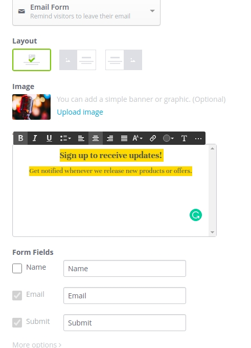 pop up image and text pop up image and text